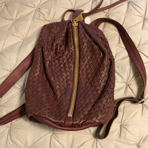 Burgundy Leather Backpack Purse